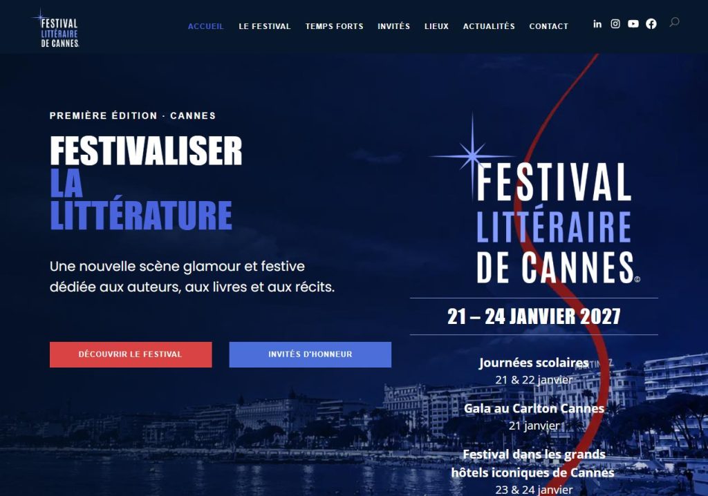 Capture du site Festival Littéraire de Cannes